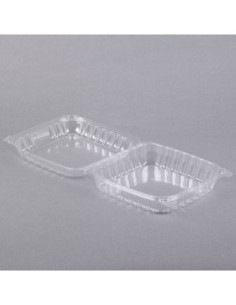 Dart ClearSeal 8 1/4" x 8 1/4" x 3" Hinged Lid Plastic...