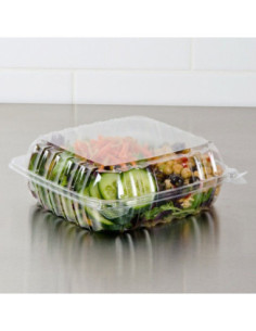 Dart ClearSeal 8 1/4" x 8 1/4" x 3" Hinged Lid Plastic... 2