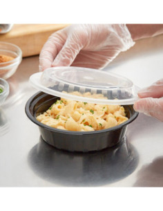 16 oz. Black 6 1/4" Round Microwavable Heavy Weight...