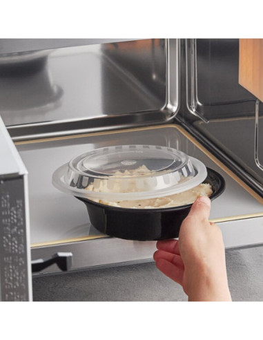 16 oz. Black 6 1/4" Round Microwavable Heavy...