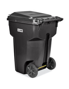 Trash Can with Wheels - 95 Gallon, Black 2