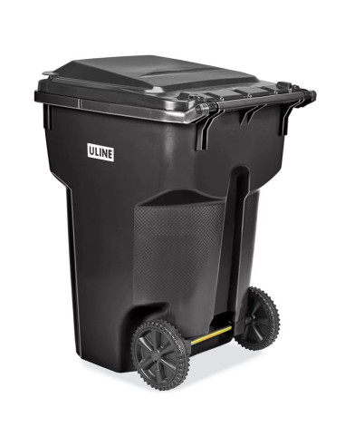 Trash Can with Wheels - 95 Gallon, Black