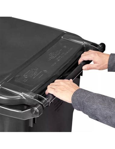 Trash Can with Wheels - 95 Gallon, Black