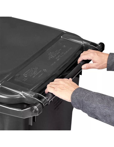 Trash Can with Wheels - 95 Gallon, Black