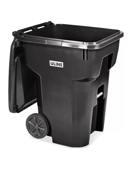 Trash Can with Wheels - 95 Gallon, Black