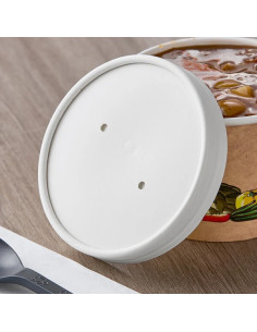 8 oz. White Paper Soup / Hot Food Cup Vented Lid - 500/Case