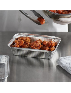 2.25 lb. Oblong Foil Take-Out Container - 500/Case 2