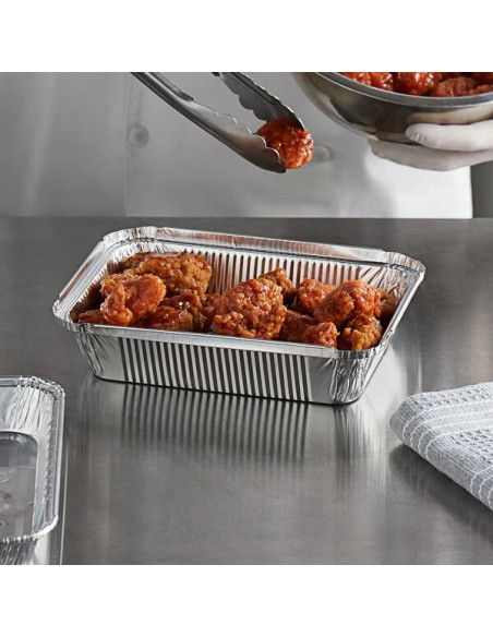 2.25 lb. Oblong Foil Take-Out Container - 500/Case