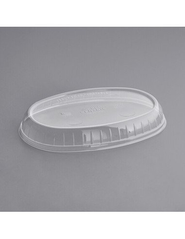 26 oz . Clear Compostable PLA Burrito Bowl Lid - 300/Case