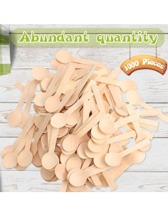 1000 Pack Mini Wooden Spoons 4 Inch Wood Small Spoons for...