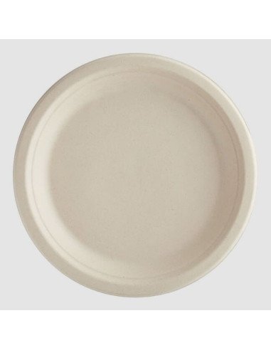 9" No PFAS Added Round Compostable Fiber Plate - 500/Case