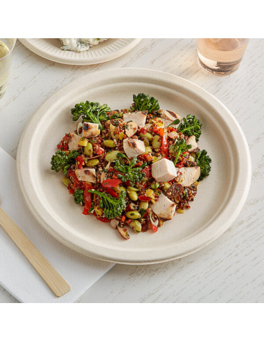 9" No PFAS Added Round Compostable Fiber Plate...