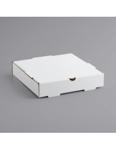 12" x 12" x 2" White Plain Pizza Box - 50/Bundle