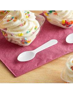 3" White Plastic Tasting Spoon - 3000/Case 2