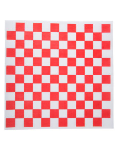 12" x 12" Red Check Deli Sandwich Wrap Paper - 5000/Case