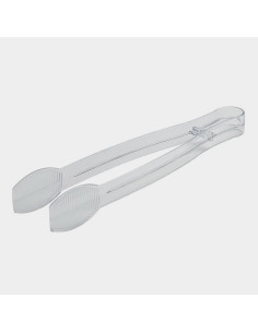 Platter Pleasers 9" Clear Disposable Ridged Plastic Tongs...
