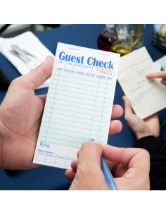 2 Part Green and White Carbonless Guest Check with Bottom... 2