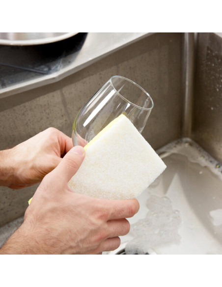 3M 63 Scotch-Brite™ 6 1/8" x 3 5/8" Light-Duty Scrub Sponge - 20/Case