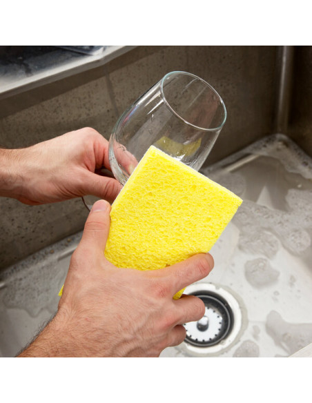 3M 63 Scotch-Brite™ 6 1/8" x 3 5/8" Light-Duty Scrub Sponge - 20/Case