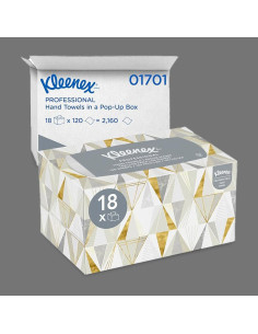 Kleenex® Hand Towels, White, 18 Boxes / Case, 120 Hand...