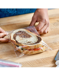 LK Packaging HD07 Flip Top Sandwich Bag - 6 3/4" x 6... 2