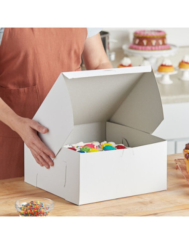 Baker's Lane 12" x 12" x 6" White / Bakery Box...