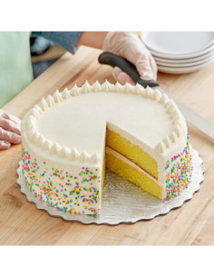 Enjay 12" Silver Laminated Corrugated Cake Circle - 100/Case 2