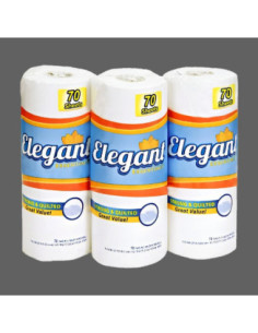 Elegant - 11" x 8" White 2 Ply Household Paper Towels 30...