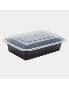 Newspring 38 oz Black Rectangular Microwavable Container...