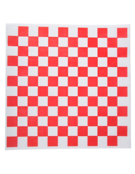 12" x 12" Red Check Deli Sandwich Wrap Paper - 5000/Case