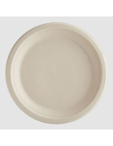 9" No PFAS Added Round Compostable Fiber Plate - 500/Case