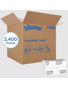 Kleenex White Paper 1-Ply C-Fold Towel - 13.15" x...