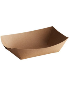 2 lb. Natural Eco-Kraft Customizable Paper Food Tray -...