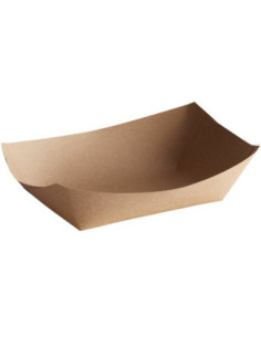 3 lb. Natural Eco-Kraft Customizable Paper Food Tray -...