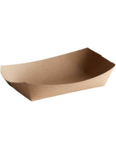 5 lb. Natural Eco-Kraft Customizable Paper Food Tray -...