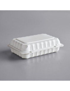 9" x 6" 1-Compartment Microwaveable White Mineral-Filled...