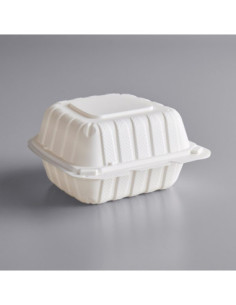 6" x 6" 1-Compartment Microwavable White Mineral-Filled...