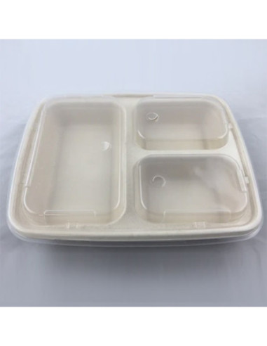 EccoCane 36oz 3-Compartment Sugarcane Bagasse...