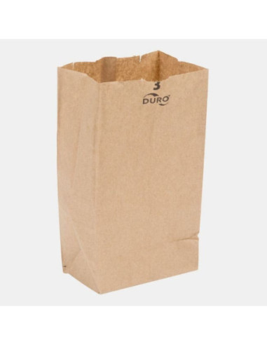 Duro 3 lb. Brown Paper Bag - 500/Bundle