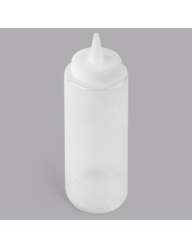 Tablecraft 108C 8 oz. Clear Cone Tip Squeeze Bottle with 38 mm Opening - 6/Pack