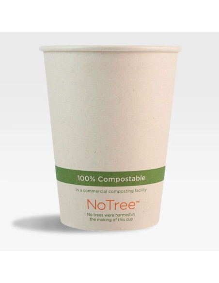 12 oz Compostable Hot Cup - 100% Sugarcane - 1000 Count