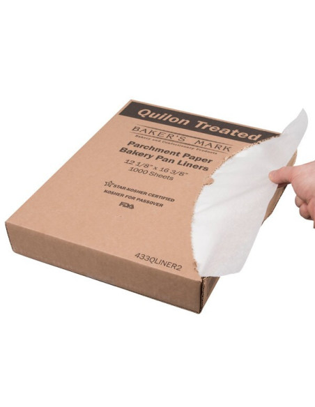 Baker's Mark 12" x 16" Half Size Quilon® Coated Parchment Paper Bun / Sheet Pan Liner Sheet - 1000/Case