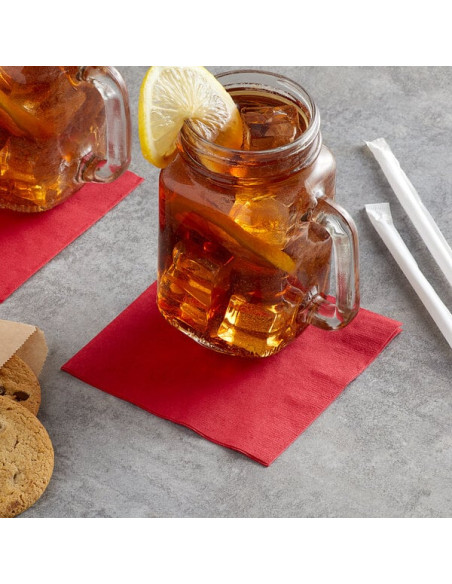 Red 2-Ply Customizable Beverage / Cocktail Napkin - 1000/Case