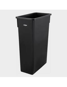 Winco Slender Trash Can, 23-Gallon, Black