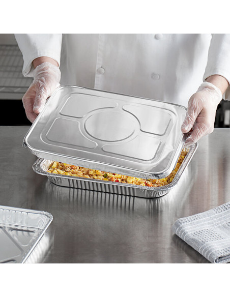 Smart Aluminium Foil Steam Table Pan Lid - Half Size - 100/Case