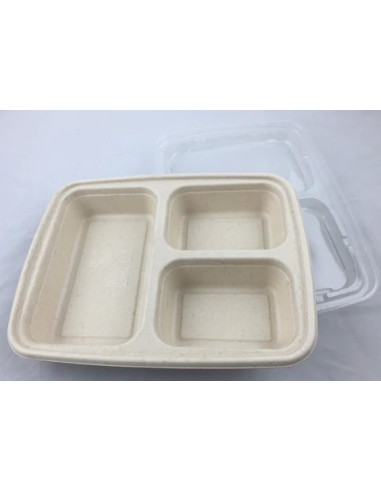 EccoCane 36oz 3-Compartment Sugarcane Bagasse...