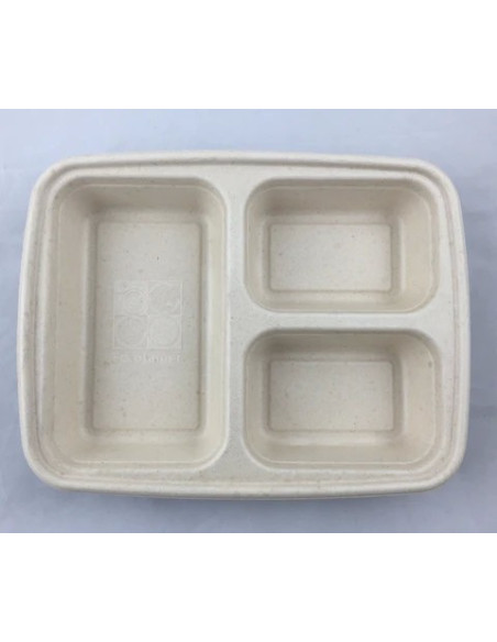 EccoCane 36oz 3-Compartment Sugarcane Bagasse Container