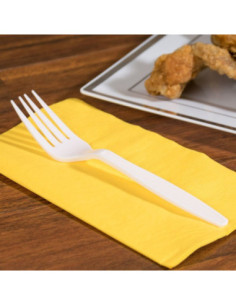White Heavy Weight Plastic Fork - Case of 1000 2