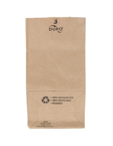 Duro 3 lb. Brown Paper Bag - 500/Bundle