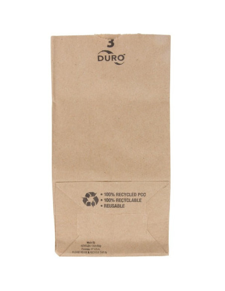 Duro 3 lb. Brown Paper Bag - 500/Bundle
